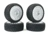 Fastrax 1:10 Rally Angle Tyres on OZ Style Wheels - Silver (4)