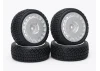 Fastrax 1:10 Rally Angle Tyres on OZ Style Wheels - Silver (4)