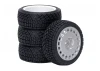 Fastrax 1:10 Rally Angle Tyres on OZ Style Wheels - Silver (4)