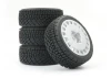 Fastrax 1:10 Rally Angle Tyres on OZ Style Wheels - Silver (4)