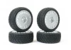 Fastrax 1:10 Rally Angle Tyres on OZ Style Wheels - Silver (4)