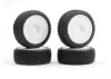 Fastrax 1:10 Rally Angle Tyres on OZ Style Wheels - White (4)