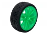 Fastrax 1:10 Street Treaded Tyres on 10 Spoke Neon Green Wheels (4)