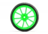 Fastrax 1:10 Street Treaded Tyres on 10 Spoke Neon Green Wheels (4)