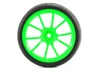 Fastrax 1:10 Street Treaded Tyres on 10 Spoke Neon Green Wheels (4)