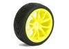Fastrax 1:10 Street Treaded Tyres on 10 Spoke Neon Yellow Wheels (4)