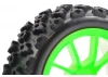 Fastrax 1:10 Rally Tyres on 10 Spoke Green Wheels (4)