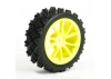 Fastrax 1:10 Rally Tyres on 10 Spoke Yellow Wheels (4)