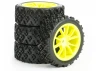 Fastrax 1:10 Rally Tyres on 10 Spoke Yellow Wheels (4)