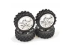 Rally Block Tyres Pre Glued on 1:10 Touring Car Chrome Wheels (4)