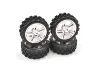 Rally Block Tyres Pre Glued on 1:10 Touring Car Chrome Wheels (4)