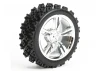 Rally Block Tyres Pre Glued on 1:10 Touring Car Chrome Wheels (4)