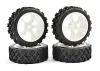Rally Block Tyres Pre Glued on 1:10 Touring Car White Wheels (4)