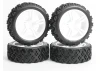 Rally Block Tyres Pre Glued on 1:10 Touring Car White Wheels (4)