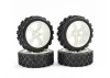 Rally Block Tyres Pre Glued on 1:10 Touring Car White Wheels (4)