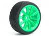 Fastrax 1:10 Street Treaded Tyres on 20 Spoke Neon Green Wheels (4)