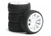 Fastrax 1:10 Street Treaded Tyres on 20 Spoke White Wheels (4)