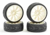 Fastrax 1:10 Street Treaded Tyres on 20 Spoke White Wheels (4)