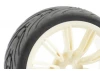 Fastrax 1:10 Street Treaded Tyres on 20 Spoke White Wheels (4)