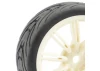 Fastrax 1:10 Street Treaded Tyres on 20 Spoke White Wheels (4)