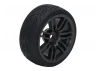 Fastrax 1:10 Street Treaded Tyres on 14 Spoke Gun Metal Wheels (4)