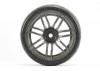 Fastrax 1:10 Street Treaded Tyres on 14 Spoke Gun Metal Wheels (4)