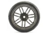 Fastrax 1:10 Street Treaded Tyres on 14 Spoke Gun Metal Wheels (4)