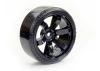 Fastrax 1:10 Street Drift Tyres Pre Mounted on 6-Spoke Black Wheels 12mm hex (6mm Offset) (4)