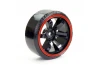 Fastrax 1:10 Street Drift Tyres Pre Mounted on 6-Spoke Black/Red Wheels 12mm hex (6mm Offset) (4)