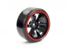 Fastrax 1:10 Street Drift Tyres Pre Mounted on 6-Spoke Black/Red Wheels 12mm hex (6mm Offset) (4)