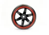 Fastrax 1:10 Street Drift Tyres Pre Mounted on 6-Spoke Black/Red Wheels 12mm hex (6mm Offset) (4)