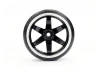 Fastrax 1:10 Street Drift Tyres Pre Mounted on 6-Spoke Black/White Wheels 12mm hex (6mm Offset) (4)