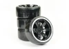 Fastrax 1:10 Street Drift Tyres Pre Mounted on 6-Spoke Black/White Wheels 12mm hex (6mm Offset) (4)