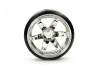 Fastrax 1:10 Street Drift Tyres Pre Mounted on 6-Spoke Chrome Wheels 12mm hex (6mm Offset) (4)