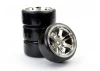 Fastrax 1:10 Street Drift Tyres Pre Mounted on 6-Spoke Chrome Wheels 12mm hex (6mm Offset) (4)