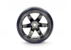 Fastrax 1:10 Street Drift Tyres Pre Mounted on 6-Spoke Grey Shadow Chrome Wheels (6mm Offset) 12mm hex (4)