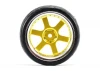Fastrax 1:10 Street Treaded Tyres on 6 Spoke Gold/Chrome Wheels (4)