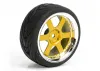 Fastrax 1:10 Street Treaded Tyres on 6 Spoke Gold/Chrome Wheels (4)