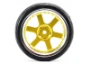 Fastrax 1:10 Street Treaded Tyres on 6 Spoke Gold/Chrome Wheels (4)