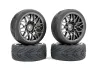 Fastrax 1:10 Street Treaded Tyres on Star Gun Metal Wheels (4)