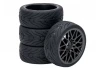 Fastrax 1:10 Street Treaded Tyres on Star Gun Metal Wheels (4)