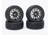 Fastrax 1:10 Street Treaded Tyres on Star Gun Metal Wheels (4)