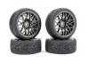Fastrax 1:10 Street Treaded Tyres on Star Gun Metal Wheels (4)