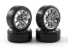 Touring Car Chrome Wheel Set - Drift Tyres (4)