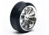 Touring Car Chrome Wheel Set - Drift Tyres (4)
