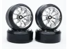 Touring Car Chrome Wheel Set - Drift Tyres (4)