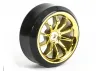 10 Spoke Drift Wheel / Tyre Set (4) - Gold