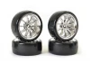 Fastrax 1:10 Drift Tyres on Chrome 10 Spoke Wheels (4)