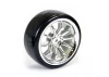 Fastrax 1:10 Drift Tyres on Chrome 10 Spoke Wheels (4)
