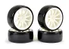Fastrax 1:10 Drift Tyres on White 10 Spoke Wheels (4)
